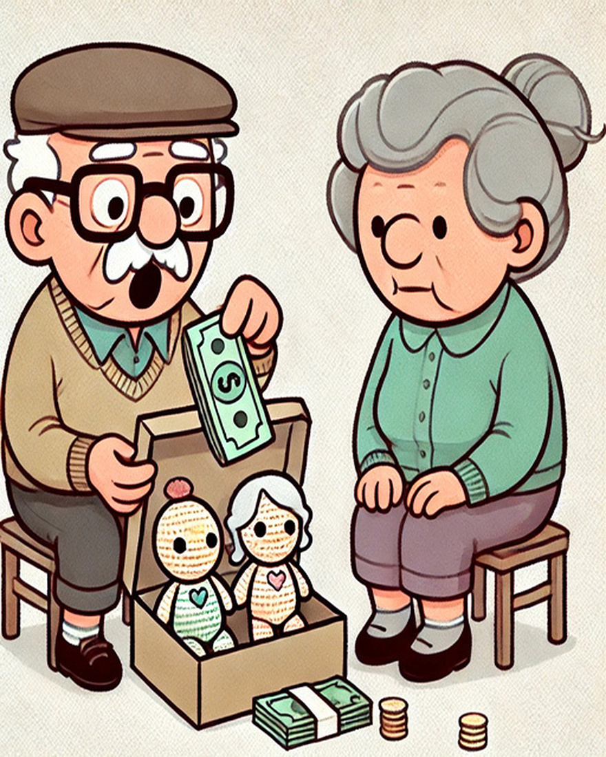 An elderly couple was driving.