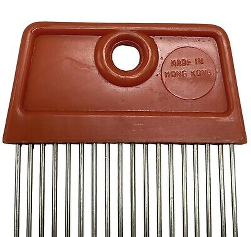 I found a tiny red object in a kitchen drawer that looks like a comb and has lengthy metal prongs. Do you know what it is?