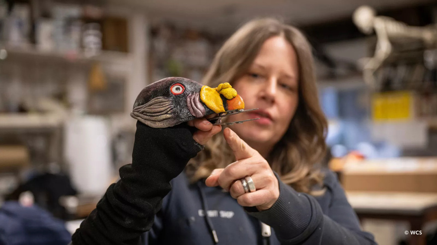 New York Zoo Shares Why Keepers Hide Their Faces and Wear a Hand Puppet to Feed New Vulture Chick