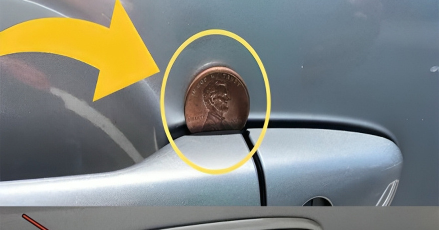 Coins in Car Door Theft Warning