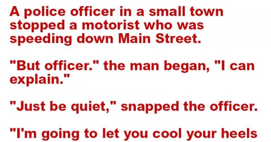 A policeman pulls over an old man driving a pickup truck