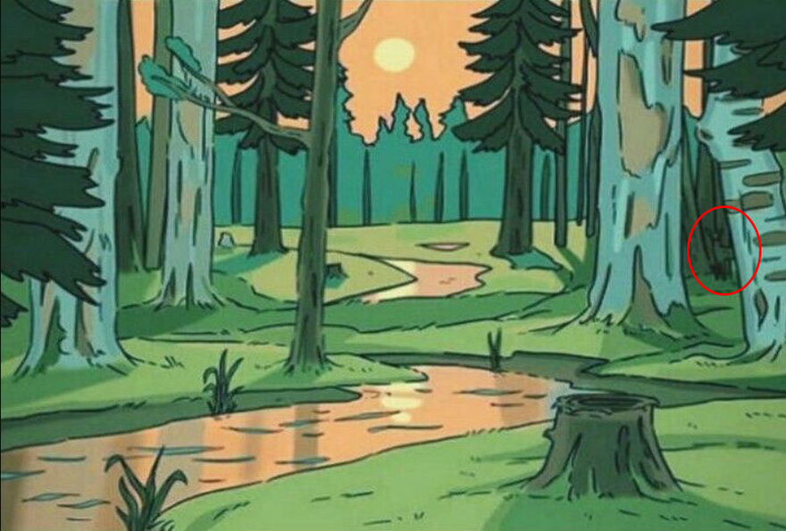 Find the hidden deer in the forest