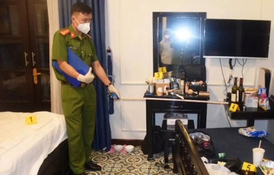 Police released photo of hotel room as Brit was found dead along with fiancé after drinking limoncello