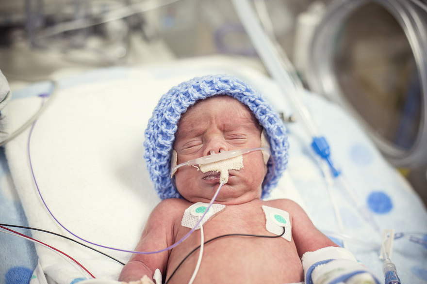Young boy helps dad to keep his newborn twin siblings warm in viral photo