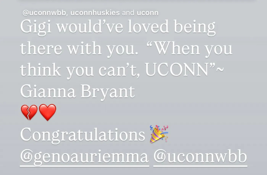 Kobe Bryant’s Daughter Gigi Could’ve Been a Freshman on UConn National Title Team