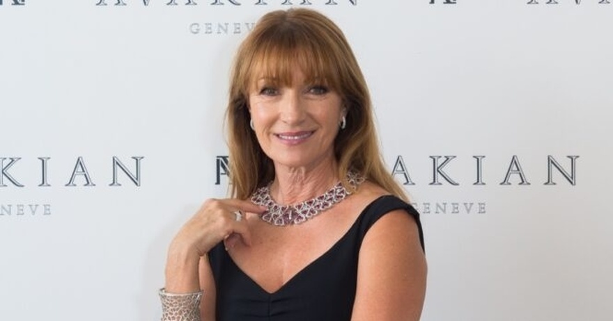 Jane Seymour shows off twin sons she gave birth to aged 44