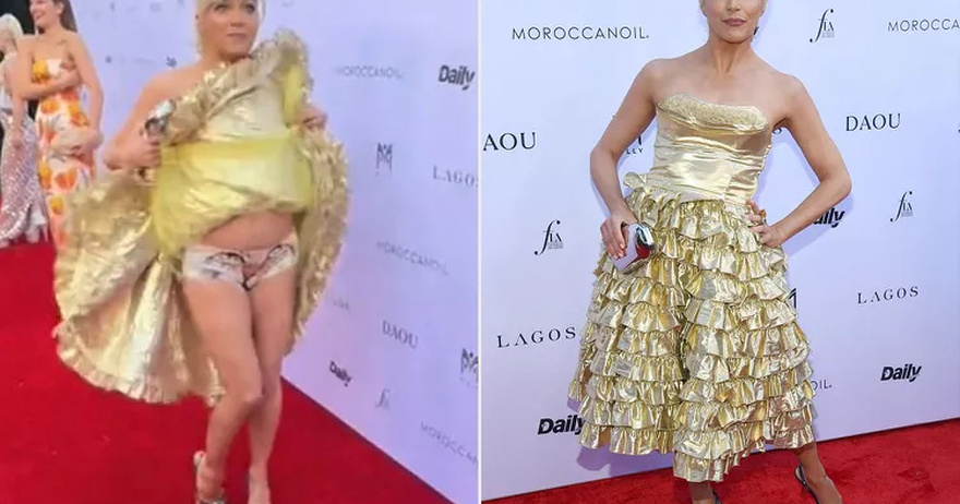 Selma Blair Playfully Flashes Her Cat Underwear for Betsey Johnson on Red Carpet: ‘I See London, I See France’