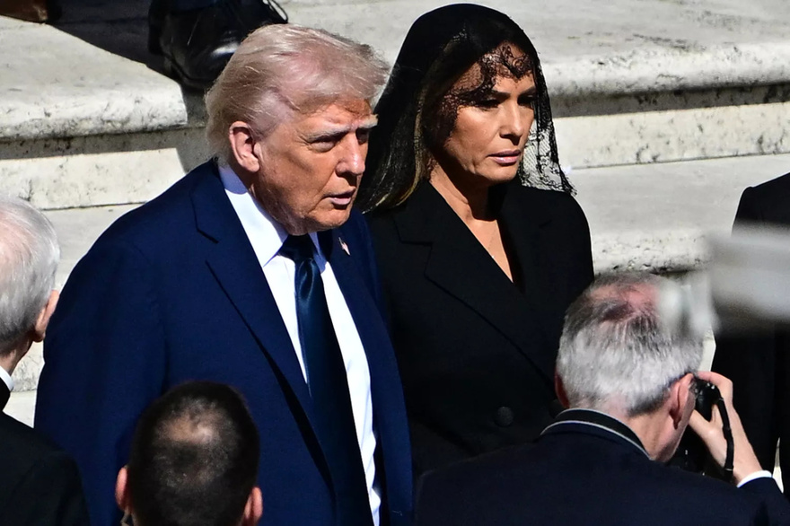 President Donald Trump and First Lady Melania Trump Attend Pope Francis’ Funeral, with Melania in Black Veil