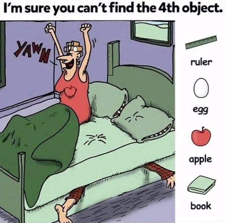 Find Pizza, Comb, Fork, Ice Cream.