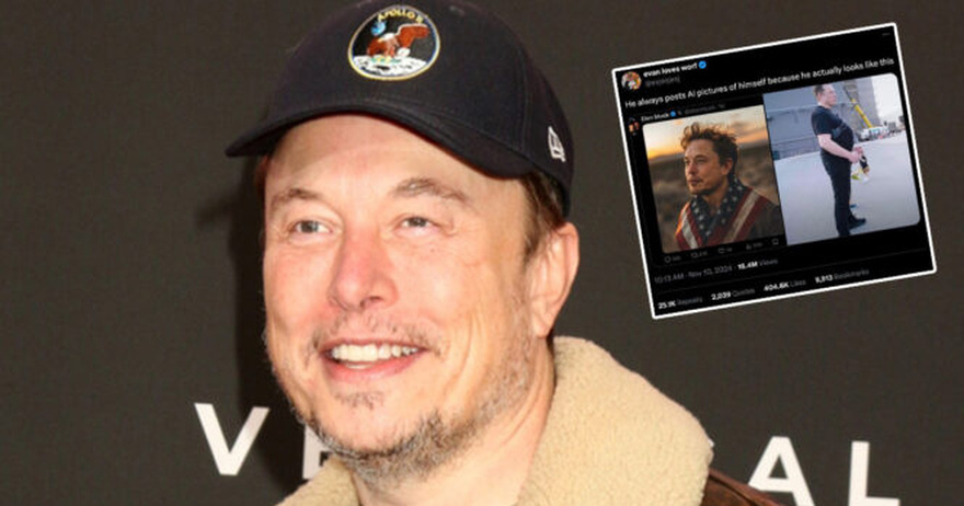Elon Musk stomach, Fake barrel chest picture goes viral.