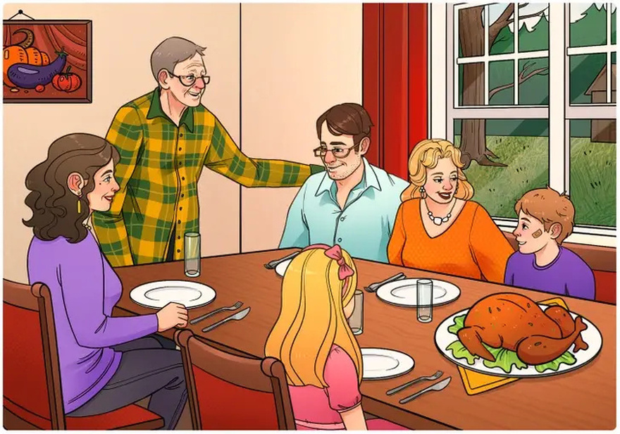 Brain Teaser: Can You Post The Mistake in This Family’s Dining Table Picture in 10 Seconds Or Less?