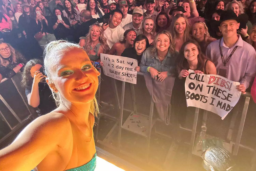 Kelsea Ballerini Fan Nearly Cries ‘Happy Tears’ After Singer Wears Her Custom Bedazzled Boots on Stage