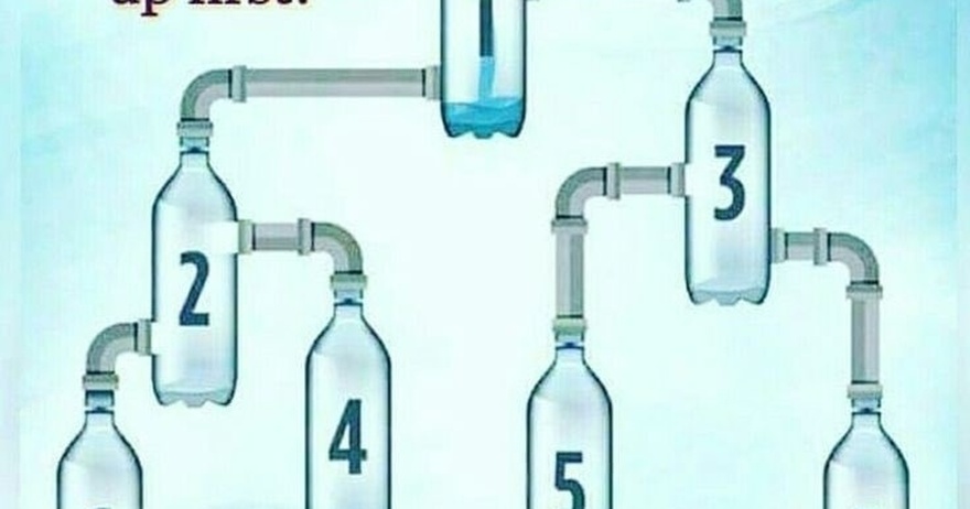 Which bottle will up first?